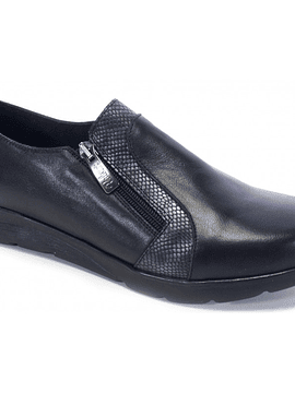 Sapato zip elásticos raso conforto  OUT20