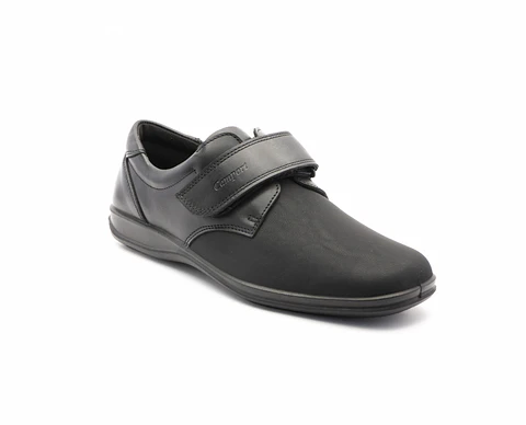 Sapato PROF velcro raso conforto STRETCH PINK PRETO