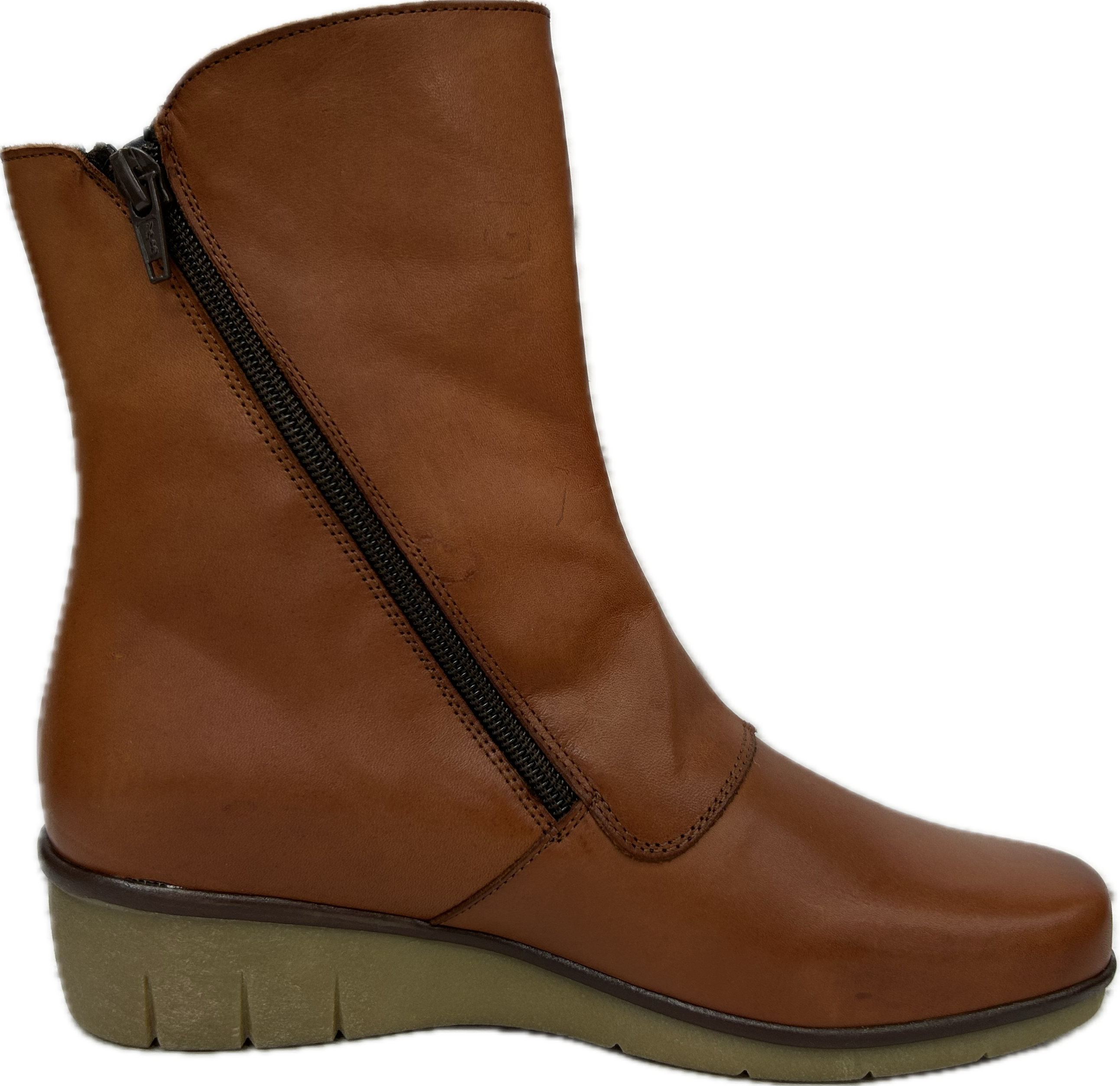 Botim cunha meio cano fecho e elástico conforto 