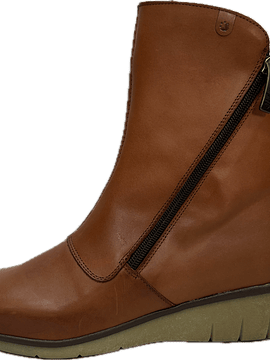 Botim cunha meio cano fecho e elástico conforto 