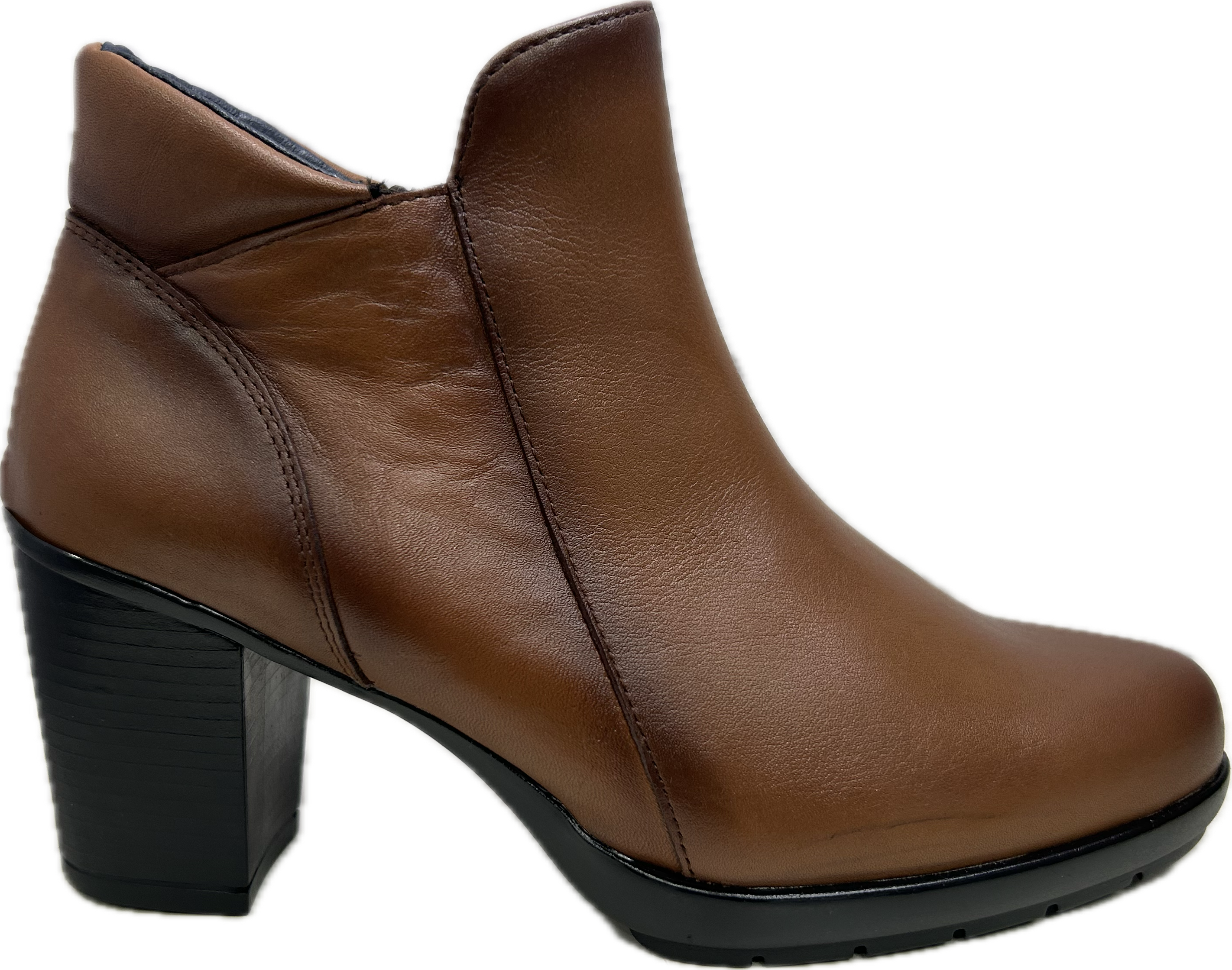 Botim salto médio zip conforto 