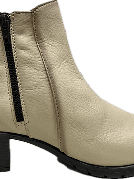 Botim salto zip elástico conforto 