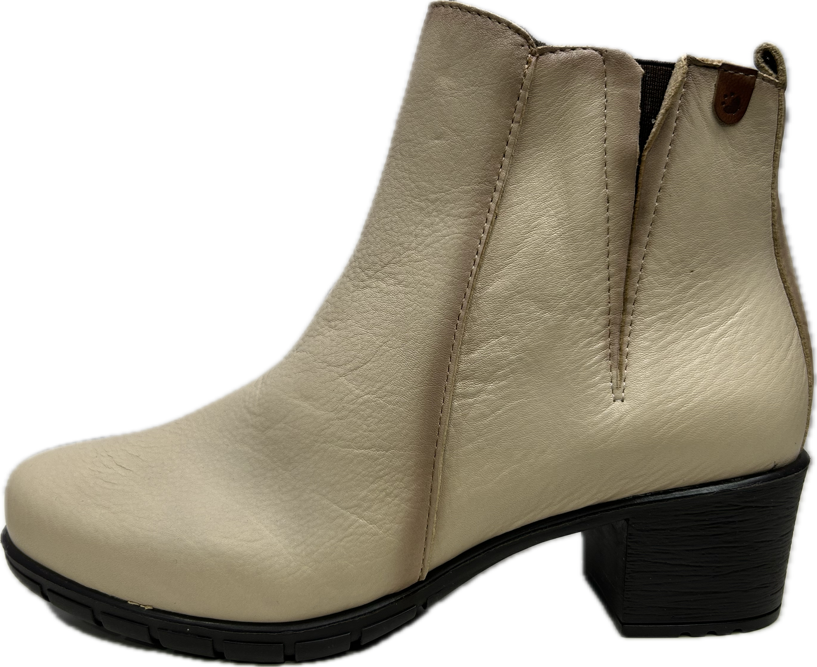 Botim salto zip elástico conforto 