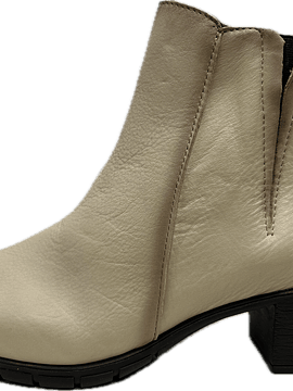 Botim salto zip elástico conforto 