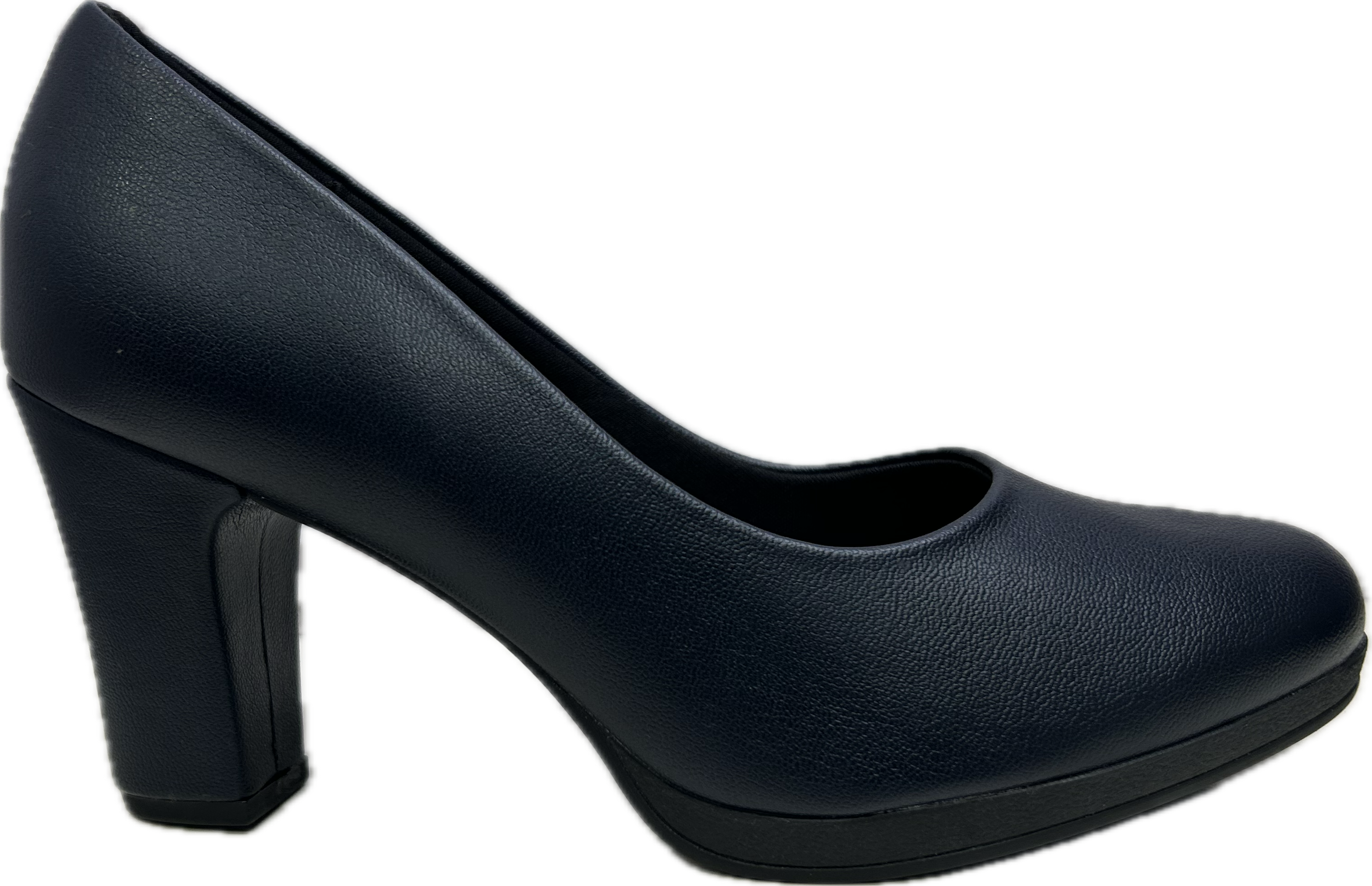Sapato PROF liso salto alto com plataforma conforto AZUL