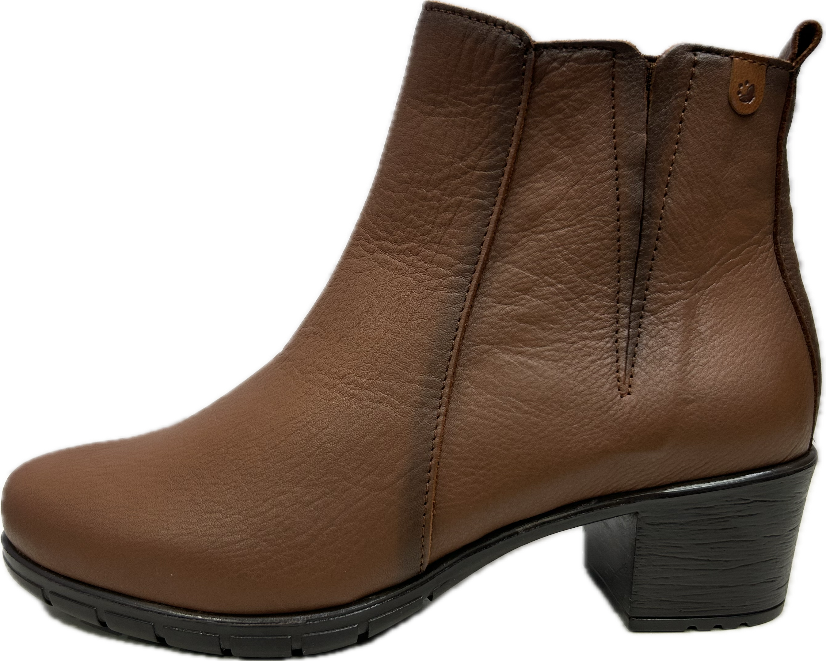 Botim salto zip elástico conforto  