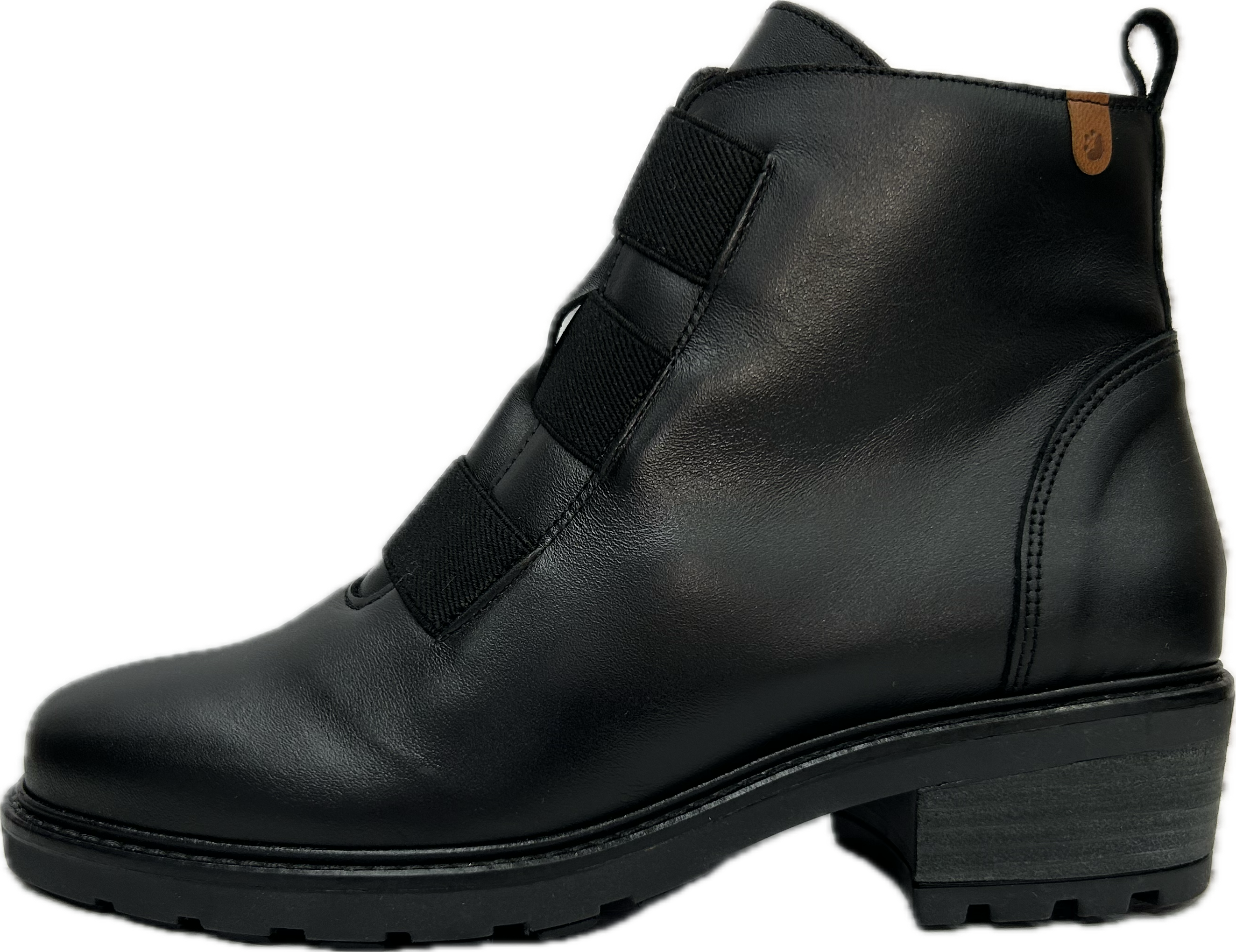 Bota salto zip elásticos conforto 