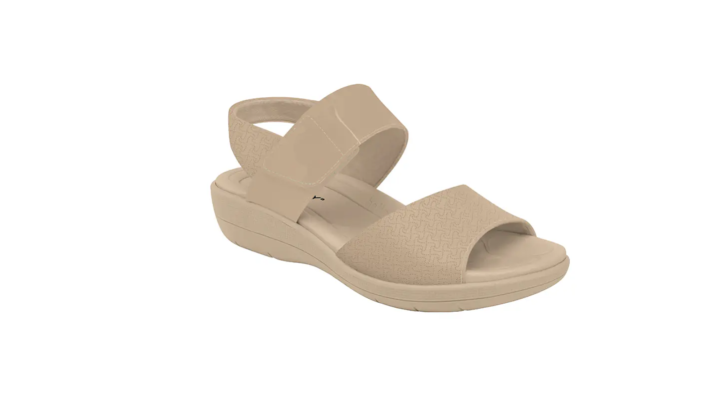 Sandália PICCADILLY Medical rasa velcro  3