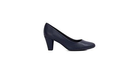 Sapato PROF liso bicudo salto médio conforto AZUL