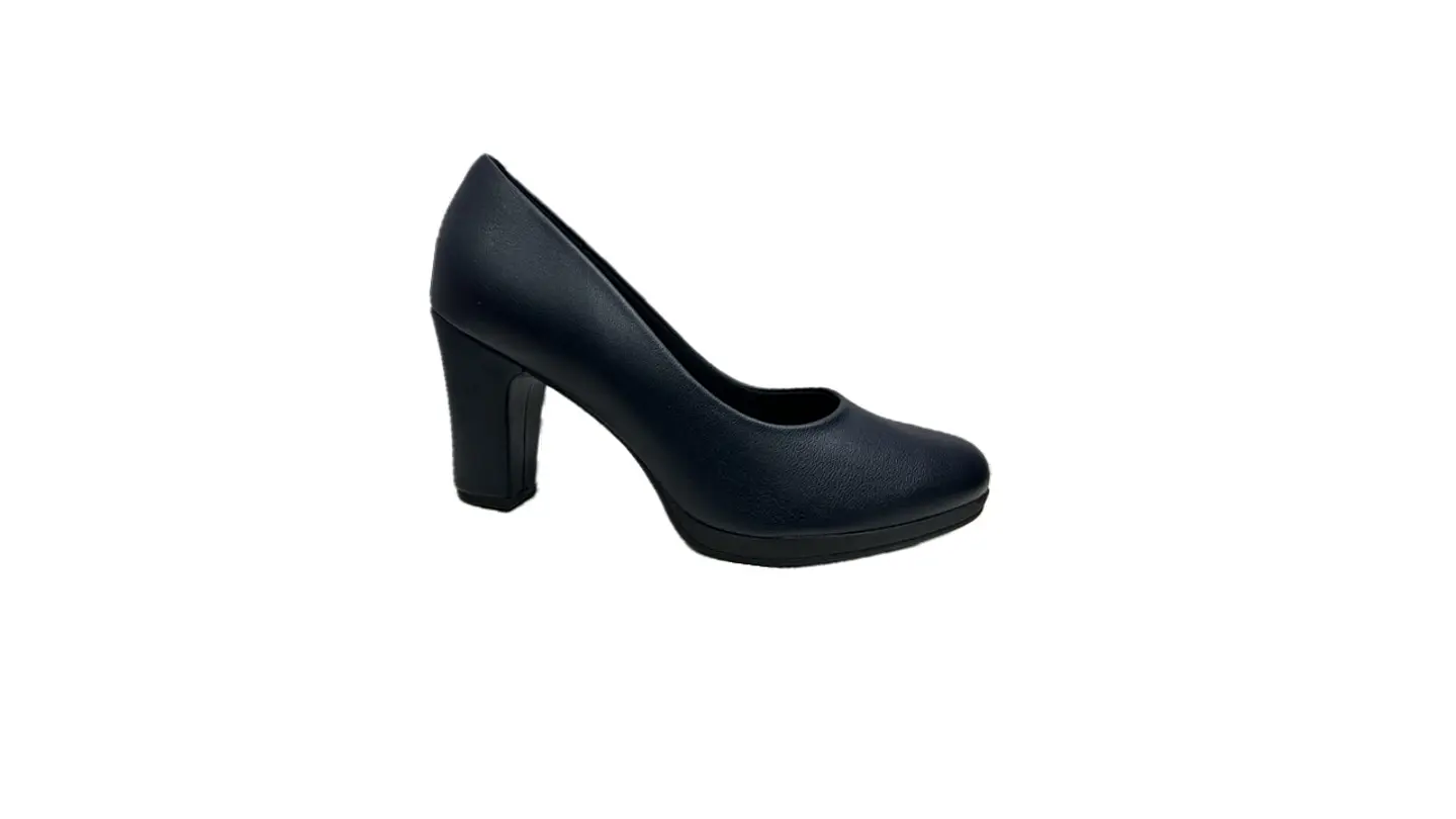 Sapato PROF liso salto alto com plataforma conforto AZUL 2