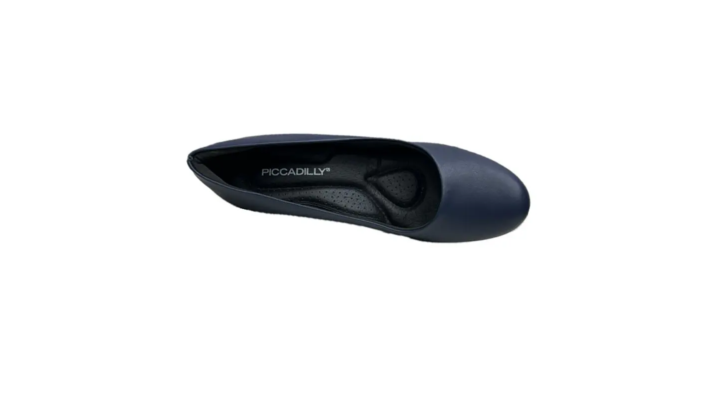 Sapato PROF liso salto alto com plataforma conforto AZUL 3