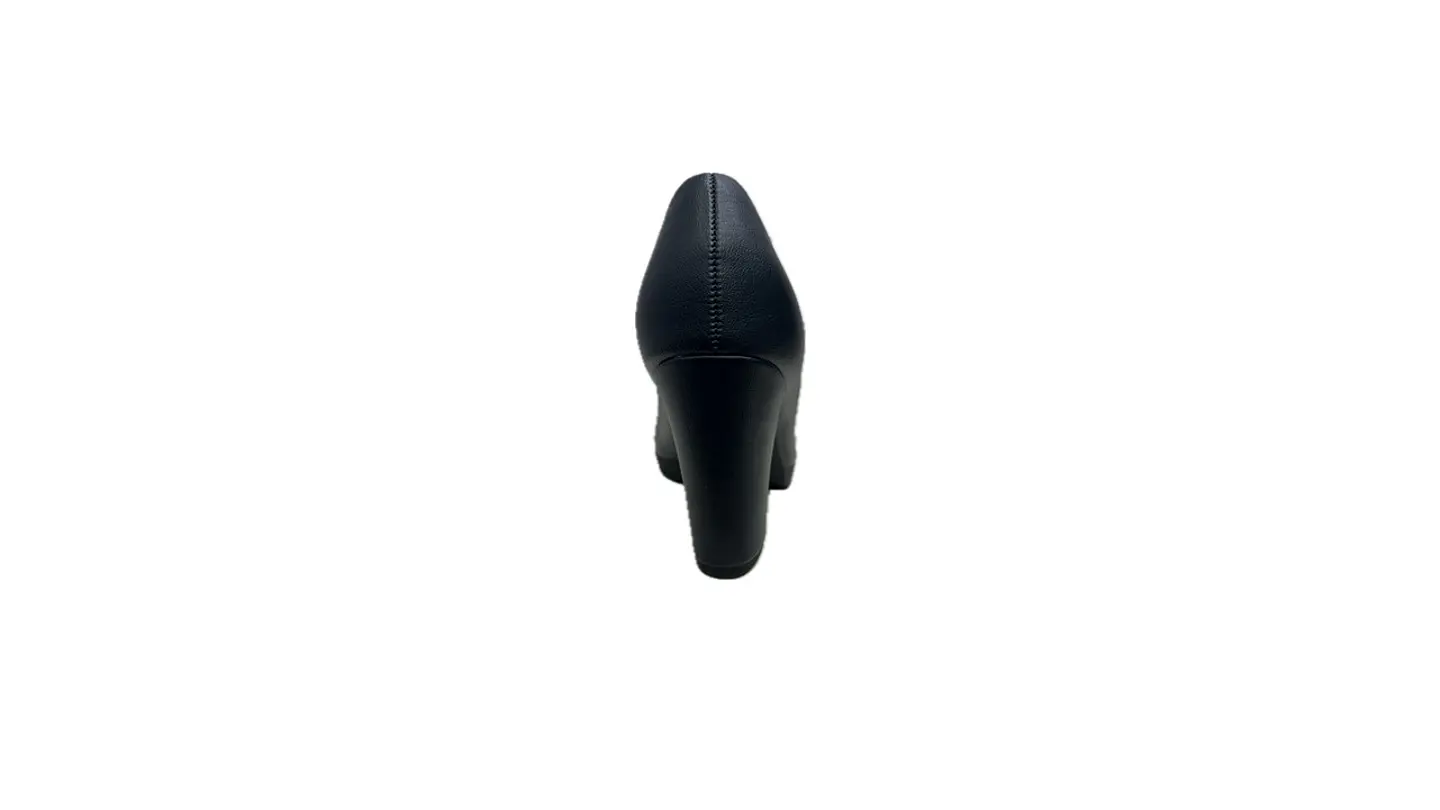 Sapato PROF liso salto alto com plataforma conforto AZUL 4