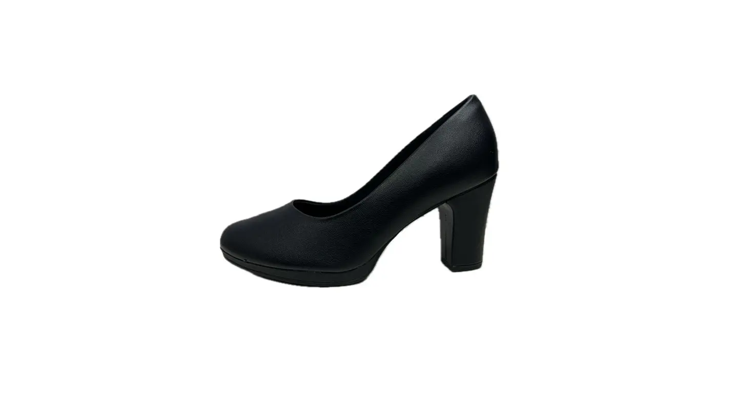Sapato PROF liso salto alto com plataforma conforto PRETO 1