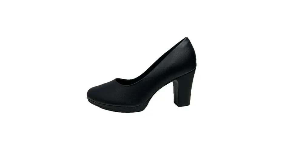 Sapato PROF liso salto alto com plataforma conforto PRETO 1