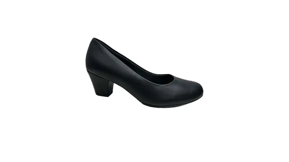 Sapato PROF liso salto médio conforto PRETO 1