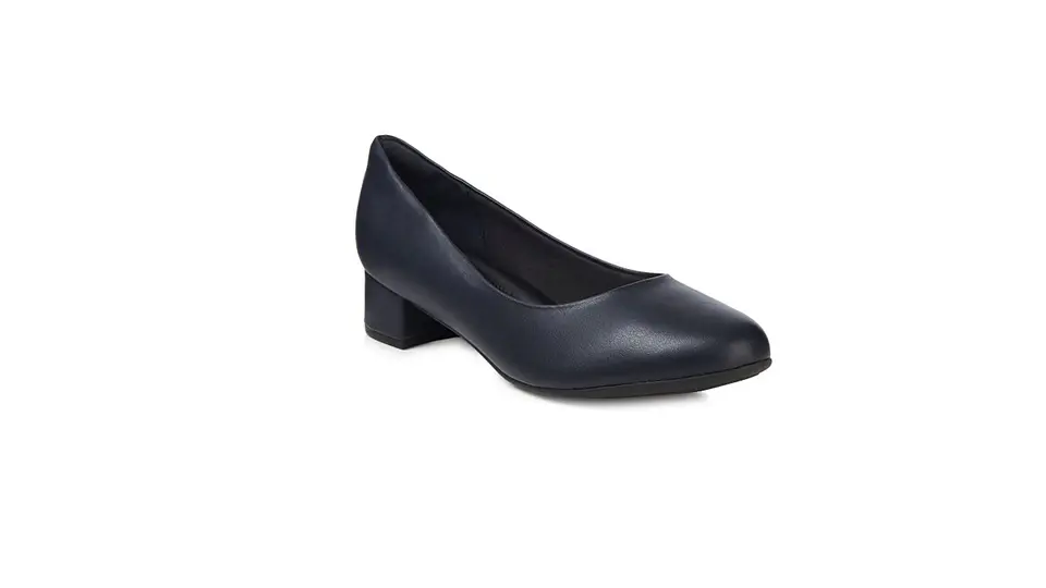 Sapato PROF liso salto baixo conforto AZUL 1