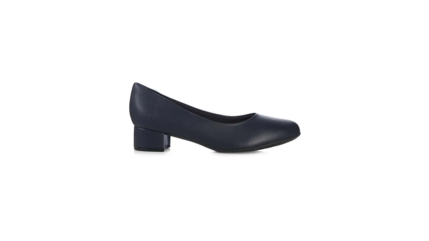 Sapato PROF liso salto baixo conforto AZUL 2