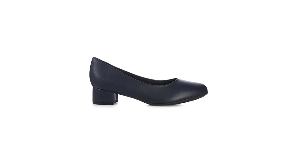 Sapato PROF liso salto baixo conforto AZUL 2