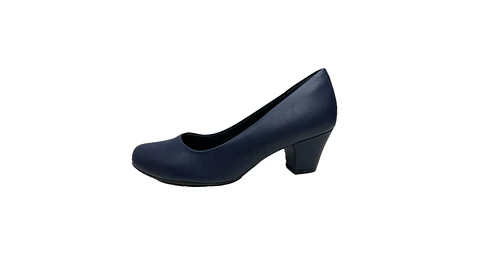 Sapato PROF liso salto médio conforto AZUL