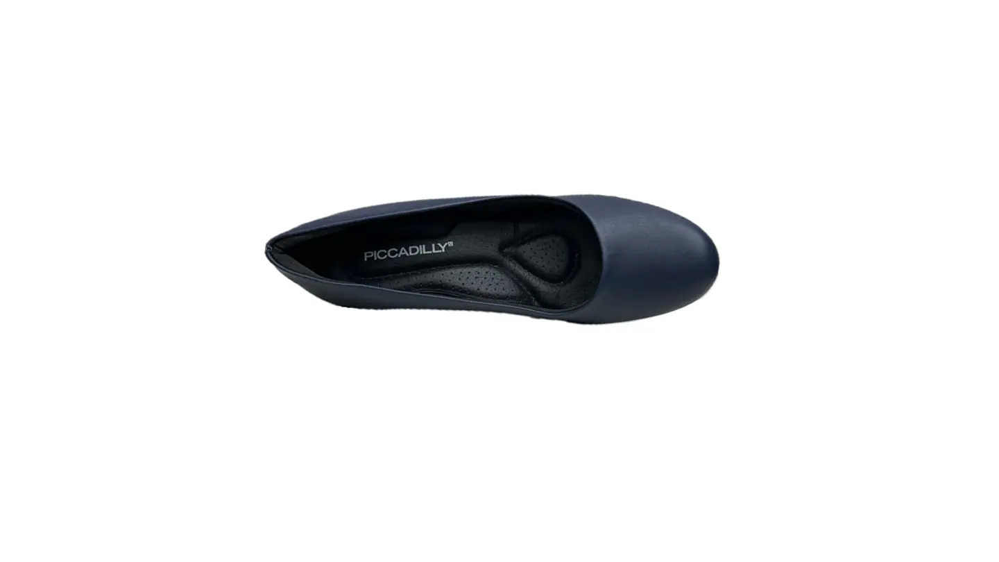 Sapato PROF liso salto médio conforto AZUL 2
