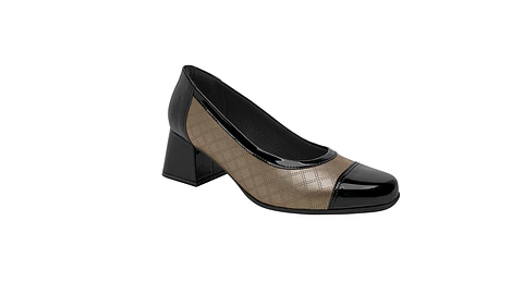 Sapato salto baixo conforto Fashion