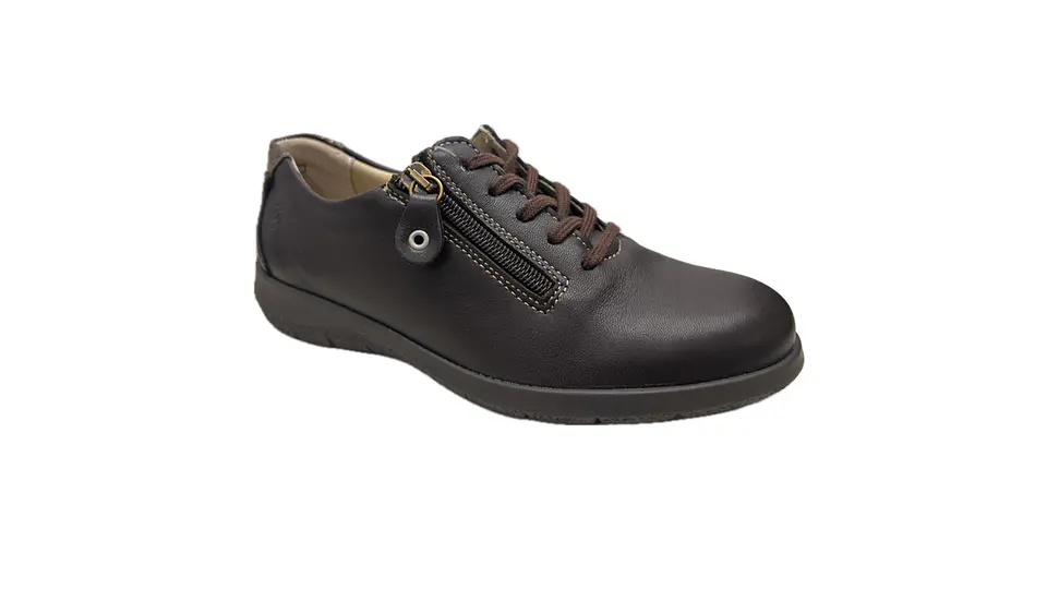 Sapato SUAVE raso atacadores e zip 1