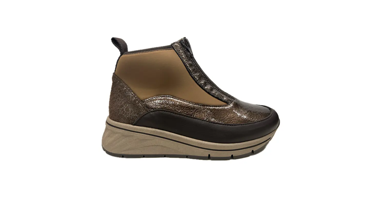 Botim raso licra e pele zip conforto 1