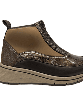 Botim raso licra e pele zip conforto