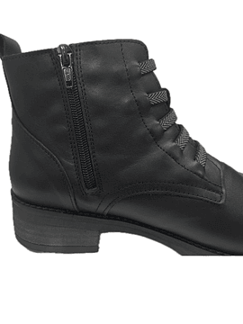 Botim salto baixo zip e atacadores conforto