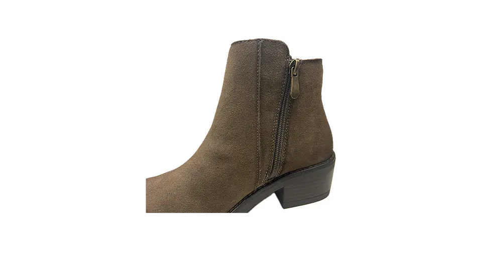 Botim Texano salto baixo zip conforto 2