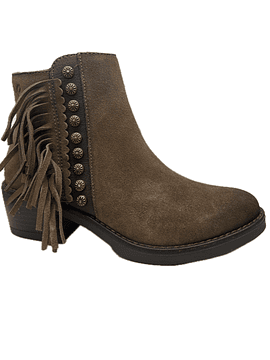 Botim Texano salto baixo zip conforto