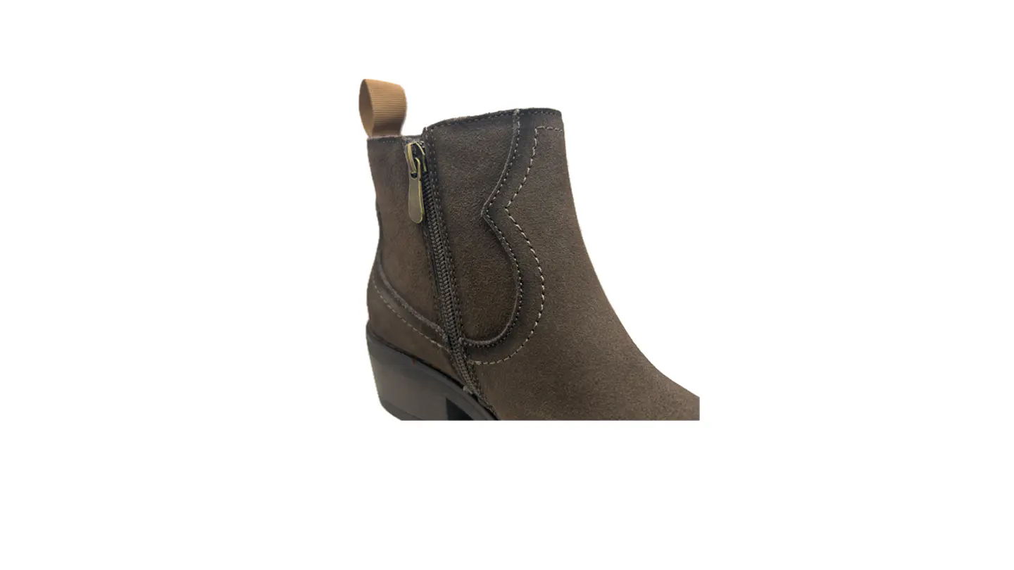 Botim Texano salto baixo zip conforto 2