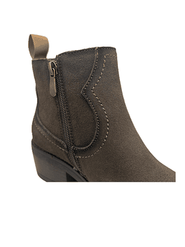 Botim Texano salto baixo zip conforto