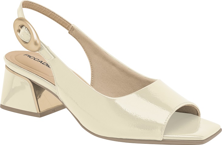 Sandália Fashion salto baixo conforto