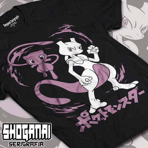 Mew y Mewtwo - Pokemon PKM02 / Polera manga corta 1