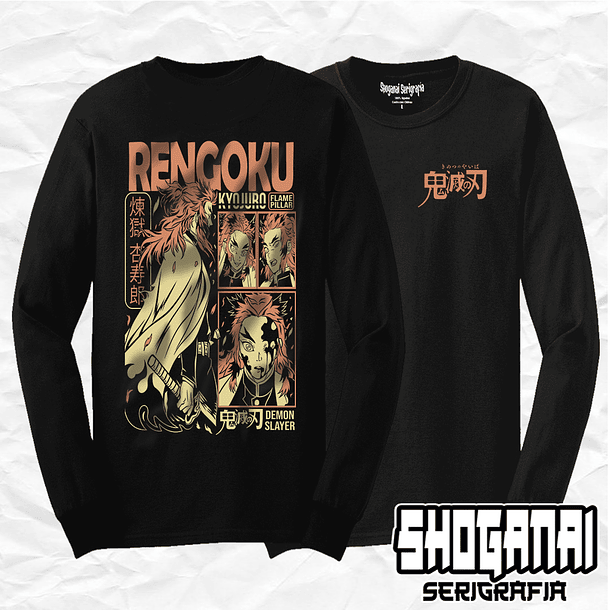 Kyojuro Rengoku - Kimetsu No Yaiba KNY11 / Polera manga larga 1