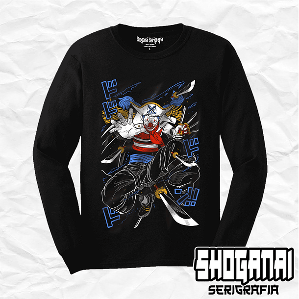 OP20 Buggy The Clown - One Piece / Polera manga larga 1