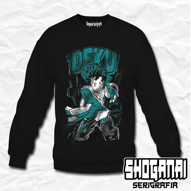 BNH02 Deku / Izuku Midoriya - Boku No Hero / Crewneck - Poleron Polo 1