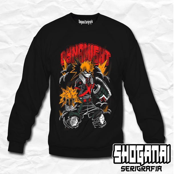 BNH03 Dynamight / Katsuki Bakugo - Boku No Hero / Crewneck - Poleron Polo 1