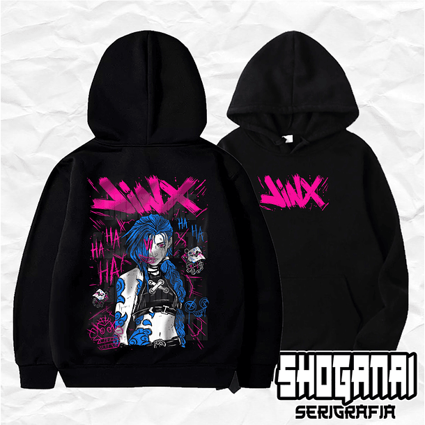LOL03 Jinx - Arcane - LOL / Hoddie - Poleron Canguro 1