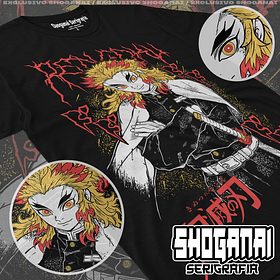 KNY65 Kyojuro Rengoku - Kimetsu No Yaiba / Polera manga corta
