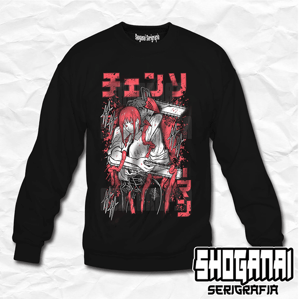CHSM21 Makima y Denji - Chainsawman / Crewneck - Poleron Polo 1