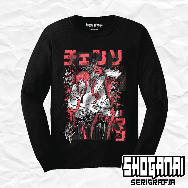 CHSM21 Makima y Denji - Chainsawman / Polera manga larga 1