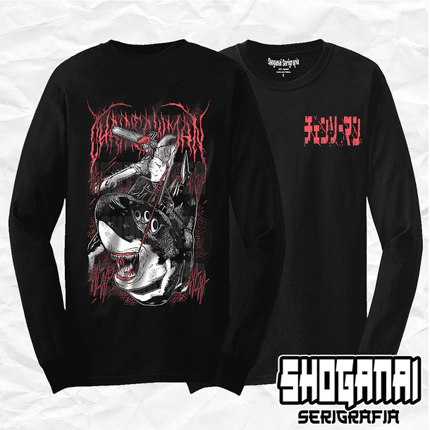 CHSM23 Beam y Denji - Chainsawman / Polera manga larga 1