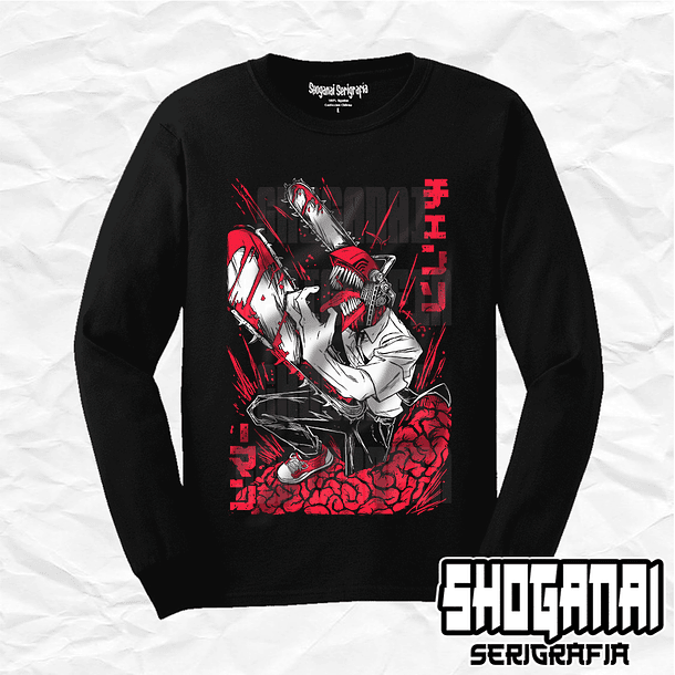 CHSM06 Denji - Chainsawman / Polera manga larga 1