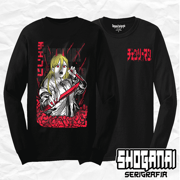 CHSM07 Power - Chainsawman / Polera manga larga 1