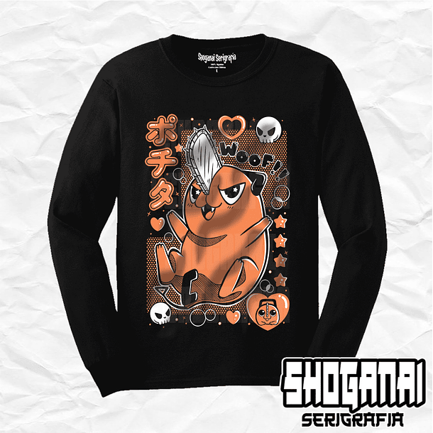 CHSM08 Pochita - Chainsawman / Polera manga larga 1