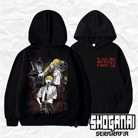 CHSM11 Denji, Power y Aki - Chainsawman / Hoddie - Poleron Canguro