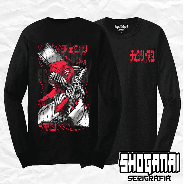 CHSM12 Denji - Chainsawman / Polera manga larga 1
