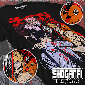 CHSM14 Denji, Power, Aki y Pochita - Chainsawman / Polera manga corta